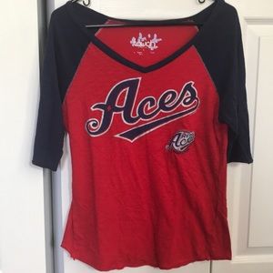Reno Aces 3/4 Sleeve V Neck Baseball Tee w Patch